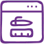 μοβ εικονίδιο για το σχεδιασμου εταιρικού λογότυπου